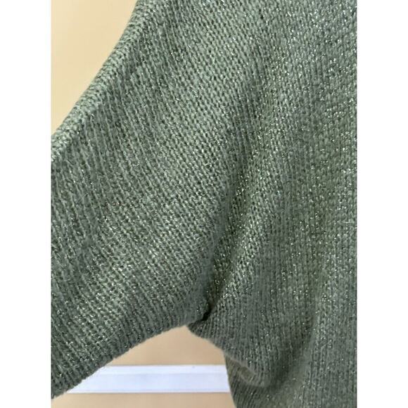 La Fee Maraboutee green Mably sweater, medium, warm, thick, cabincore, sparkle - Picture 4 of 7